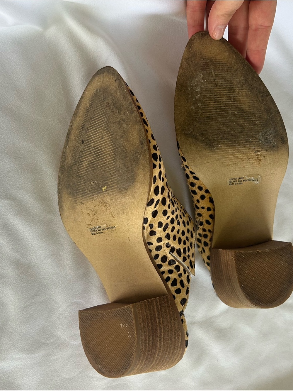 Dolce Vita Filomina Leopard Print Calf Hair Stacked Heel Mules Size 8.5 - Picture 8 of 10